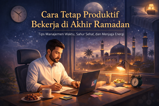 Tips tetap produktif bekerja di akhir Ramadan dengan manajemen waktu, sahur sehat, dan menjaga energi saat puasa