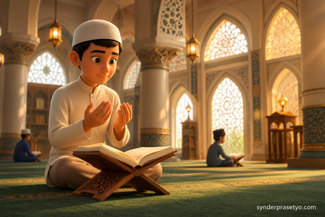 Ilustrasi umat Muslim berdoa dan beribadah pada Hari Arafah 9 Dzulhijjah